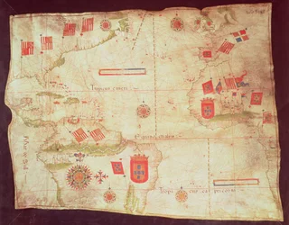 Kaart van de Atlantische Oceaan, ca. 1550